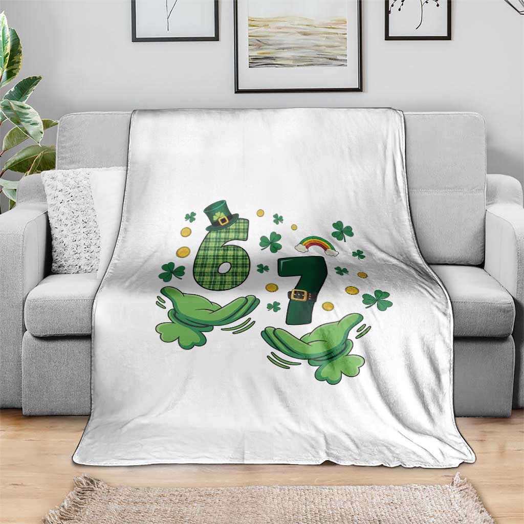 67 St Patricks Day Throw Blanket Funny Six Seven Hands Meme TS14 Print Your Wear