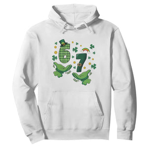 67 St Patricks Day Hoodie Funny Six Seven Hands Meme TS14 White Print Your Wear