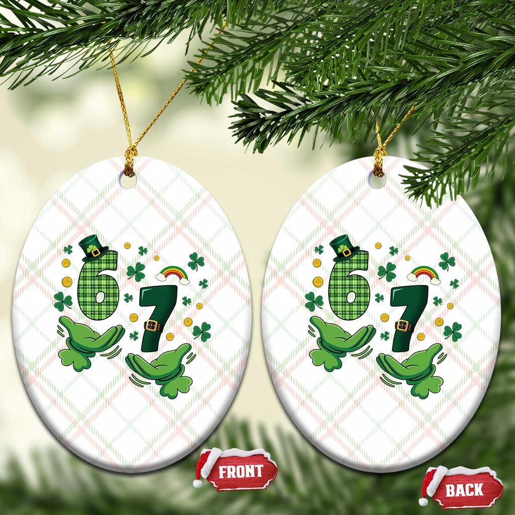 67 St Patricks Day Ceramic Ornament Funny Six Seven Hands Meme TS14 Print Your Wear
