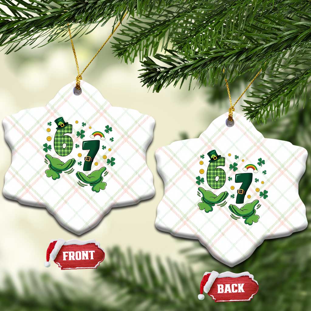 67 St Patricks Day Ceramic Ornament Funny Six Seven Hands Meme TS14 Print Your Wear