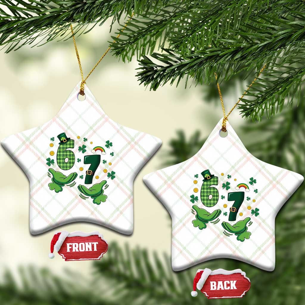 67 St Patricks Day Ceramic Ornament Funny Six Seven Hands Meme TS14 Print Your Wear