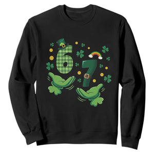 67 St Patricks Day Sweatshirt Funny Six Seven Hands Meme TS14 Black Print Your Wear
