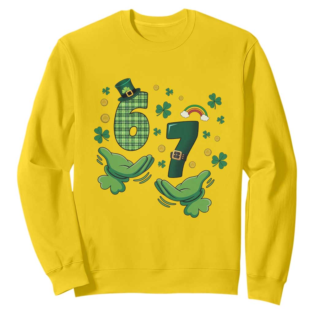 67 St Patricks Day Sweatshirt Funny Six Seven Hands Meme TS14 Daisy Print Your Wear