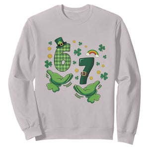 67 St Patricks Day Sweatshirt Funny Six Seven Hands Meme TS14 Ice Gray Print Your Wear