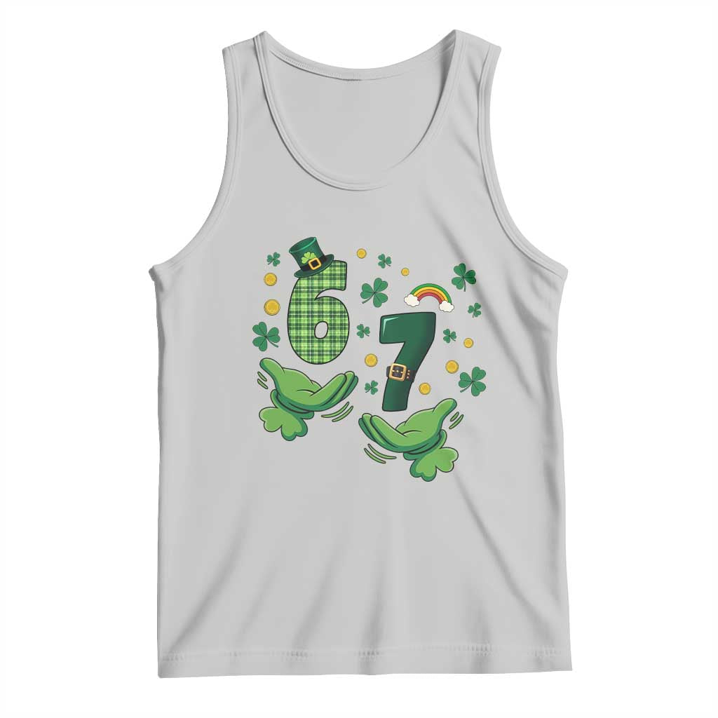67 St Patricks Day Tank Top Funny Six Seven Hands Meme TS14 Ash Print Your Wear