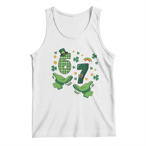 67 St Patricks Day Tank Top Funny Six Seven Hands Meme TS14 White Print Your Wear
