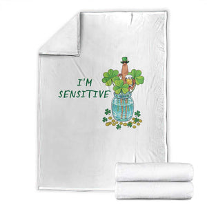 Marcus The Worm St Patricks Day Throw Blanket I'm Sensitive TS14 White Print Your Wear
