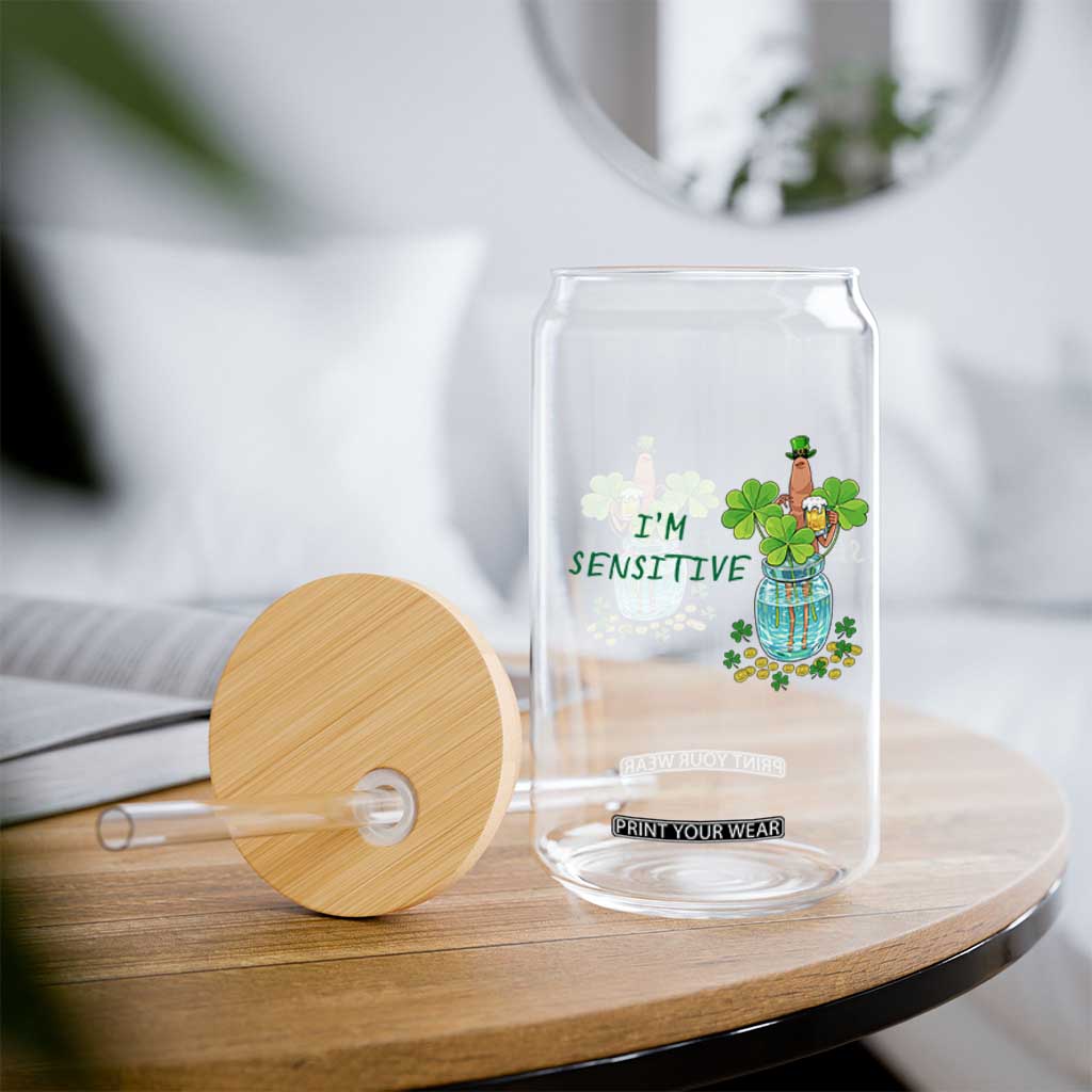 Marcus The Worm St Patricks Day Glass Can I'm Sensitive TS14 Print Your Wear