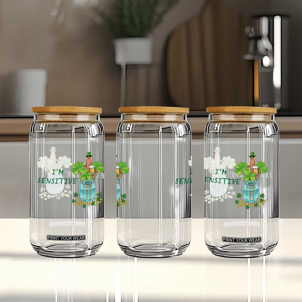 Marcus The Worm St Patricks Day Glass Can I'm Sensitive TS14 Print Your Wear
