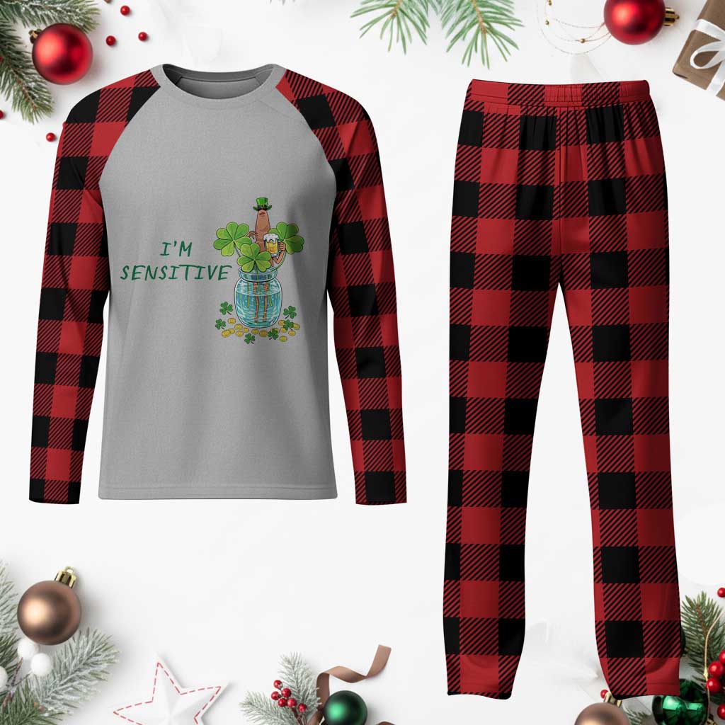 Marcus The Worm St Patricks Day Plaid Pajama Set I'm Sensitive TS14 Buffalo Plaid Print Your Wear