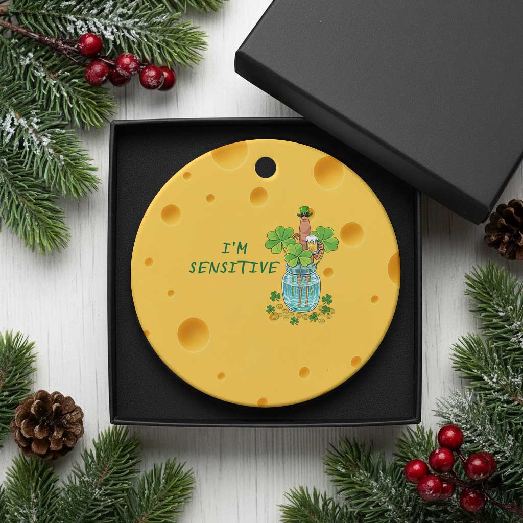 Marcus The Worm St Patricks Day Ceramic Ornament I'm Sensitive TS14 1pc Yellow Cheese Print Your Wear