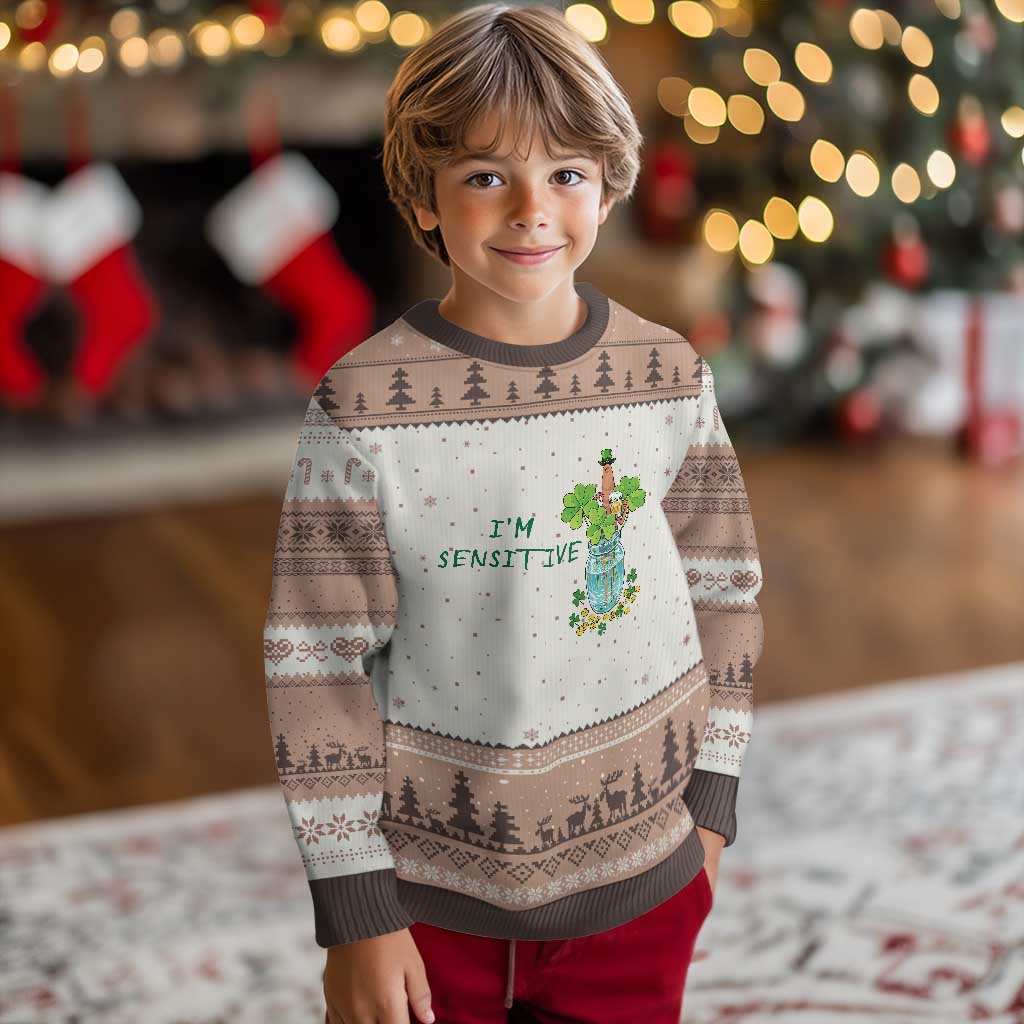 Marcus The Worm St Patricks Day Ugly Christmas Sweater I'm Sensitive TS14 Mocha Mousse Print Your Wear