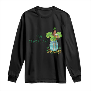 Marcus The Worm St Patricks Day Long Sleeve Shirt I'm Sensitive TS14 Black Print Your Wear
