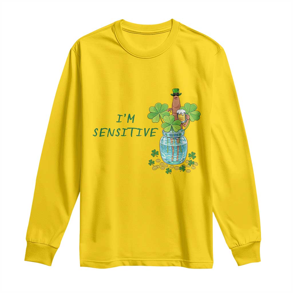 Marcus The Worm St Patricks Day Long Sleeve Shirt I'm Sensitive TS14 Daisy Print Your Wear