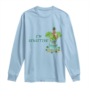 Marcus The Worm St Patricks Day Long Sleeve Shirt I'm Sensitive TS14 Light Blue Print Your Wear