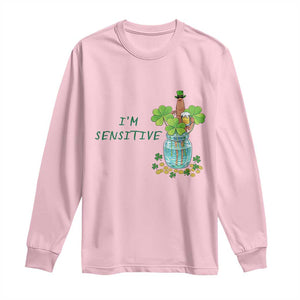 Marcus The Worm St Patricks Day Long Sleeve Shirt I'm Sensitive TS14 Light Pink Print Your Wear