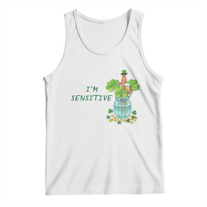 Marcus The Worm St Patricks Day Tank Top I'm Sensitive TS14 White Print Your Wear