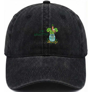 Marcus The Worm St Patricks Day Washed Cotton Baseball Cap I'm Sensitive TS14 Washed Cap Universal Fit Black Print Your Wear