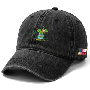 Marcus The Worm St Patricks Day Washed Cotton Baseball Cap I'm Sensitive TS14 Print Your Wear
