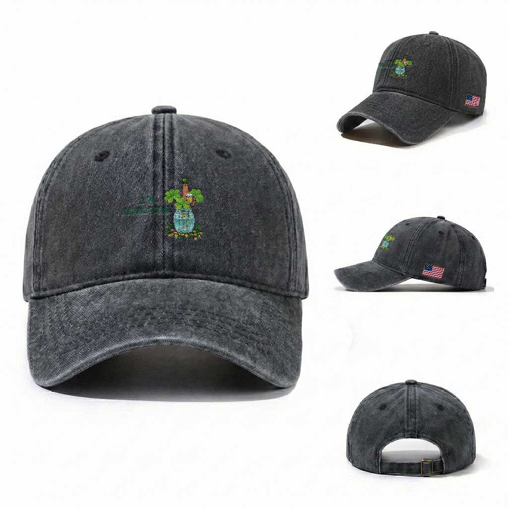 Marcus The Worm St Patricks Day Washed Cotton Baseball Cap I'm Sensitive TS14 Washed Cap Universal Fit Dark Gray Print Your Wear
