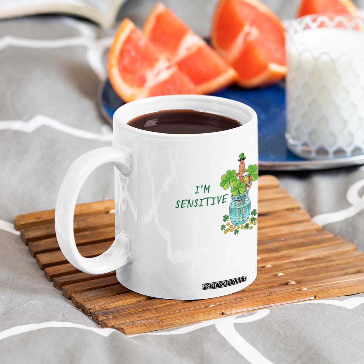 Marcus The Worm St Patricks Day Coffee Mug I'm Sensitive TS14 Print Your Wear