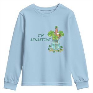 Marcus The Worm St Patricks Day Youth Sweatshirt I'm Sensitive TS14 Light Blue Print Your Wear