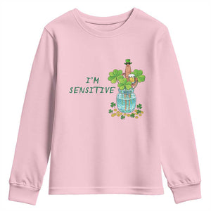 Marcus The Worm St Patricks Day Youth Sweatshirt I'm Sensitive TS14 Light Pink Print Your Wear