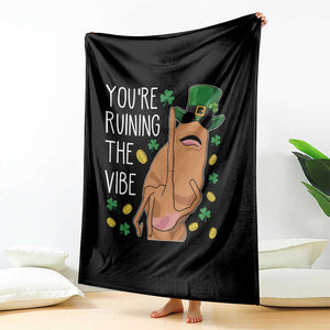 Marcus The Worm St Patricks Day Throw Blanket You're Ruining The Vibe TS14 Print Your Wear