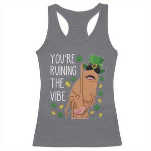 Marcus The Worm St Patricks Day Racerback Tank Top You're Ruining The Vibe TS14 Charcoal Print Your Wear