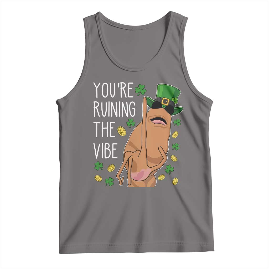 Marcus The Worm St Patricks Day Tank Top You're Ruining The Vibe TS14 Deep Heather Print Your Wear