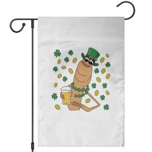 Marcus The Worm St Patricks Day Garden Flag Funny Drinking Irish Beer Ireland TS14 White Print Your Wear