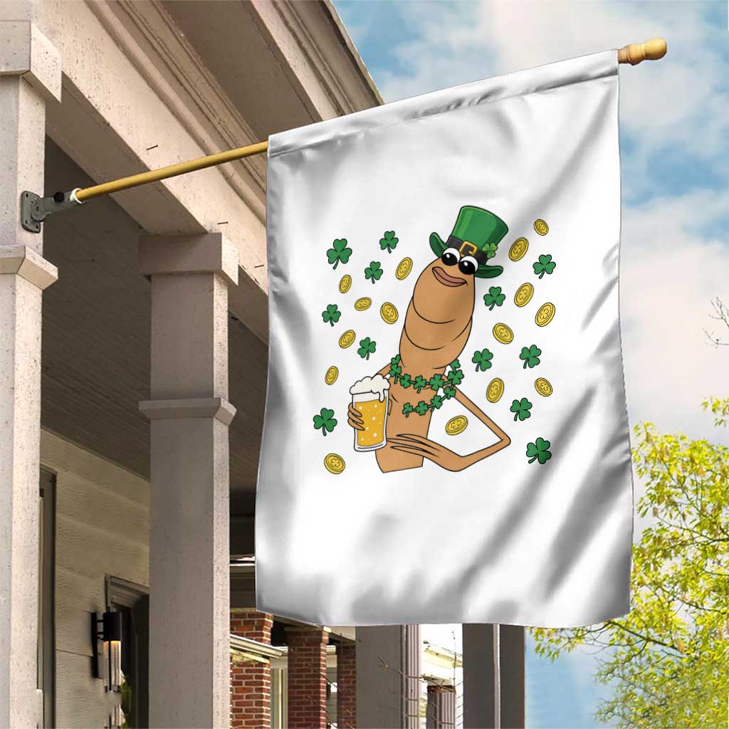 Marcus The Worm St Patricks Day Garden Flag Funny Drinking Irish Beer Ireland TS14 Print Your Wear