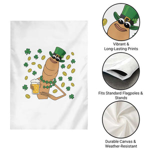 Marcus The Worm St Patricks Day Garden Flag Funny Drinking Irish Beer Ireland TS14 Print Your Wear