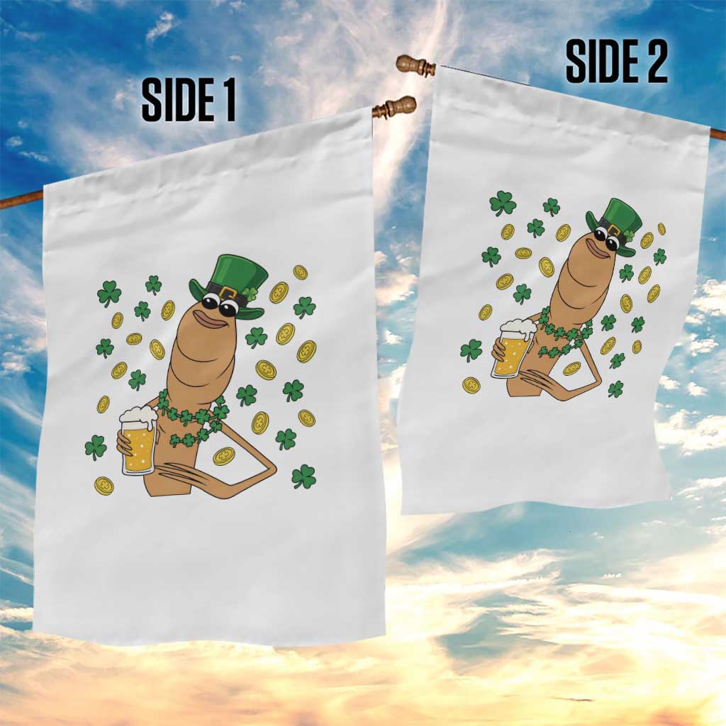 Marcus The Worm St Patricks Day Garden Flag Funny Drinking Irish Beer Ireland TS14 Print Your Wear