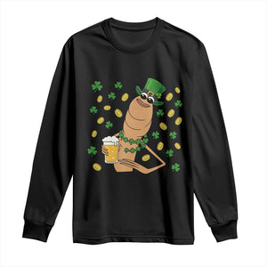 Marcus The Worm St Patricks Day Long Sleeve Shirt Funny Drinking Irish Beer Ireland TS14 Black Print Your Wear