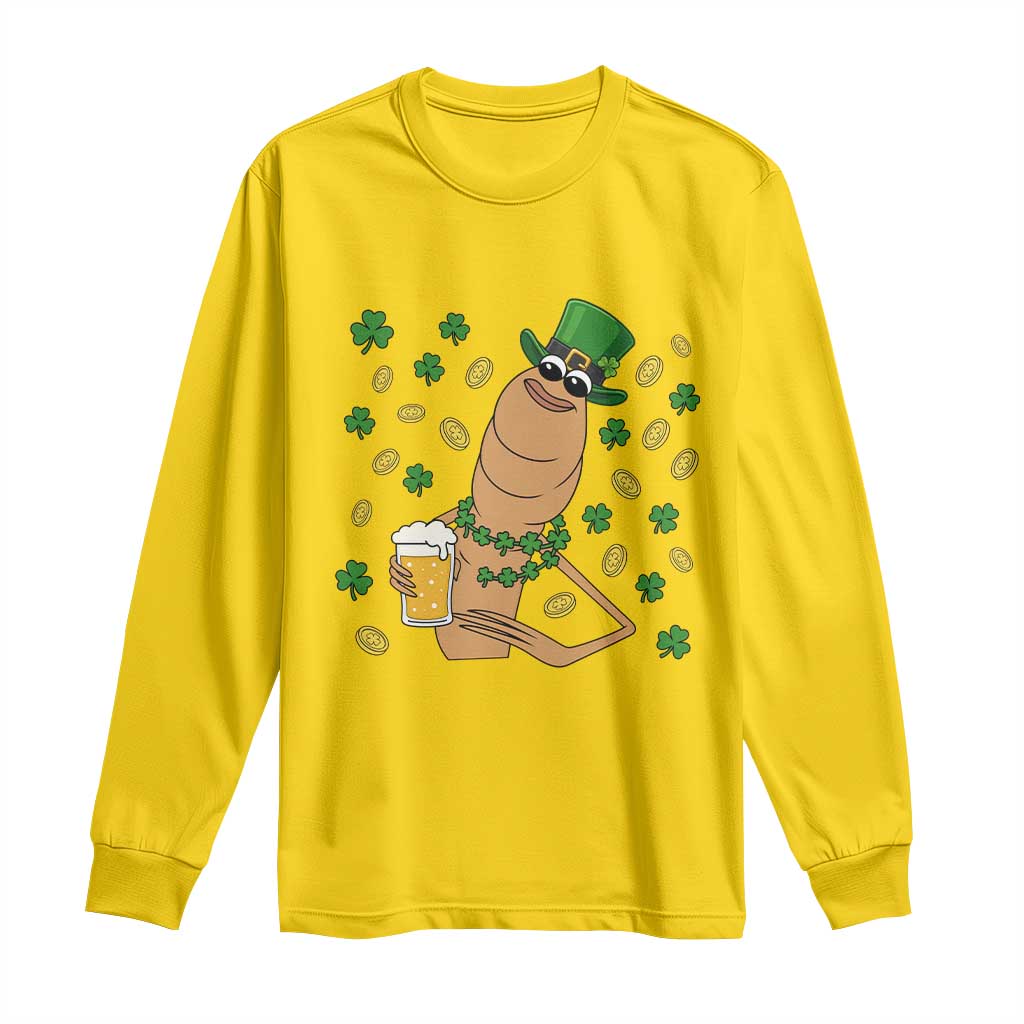 Marcus The Worm St Patricks Day Long Sleeve Shirt Funny Drinking Irish Beer Ireland TS14 Daisy Print Your Wear