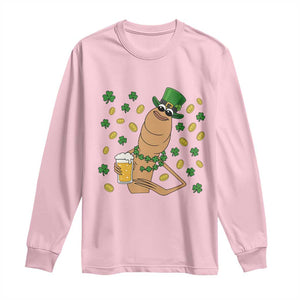 Marcus The Worm St Patricks Day Long Sleeve Shirt Funny Drinking Irish Beer Ireland TS14 Light Pink Print Your Wear
