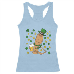Marcus The Worm St Patricks Day Racerback Tank Top Funny Drinking Irish Beer Ireland TS14 Light Blue Print Your Wear