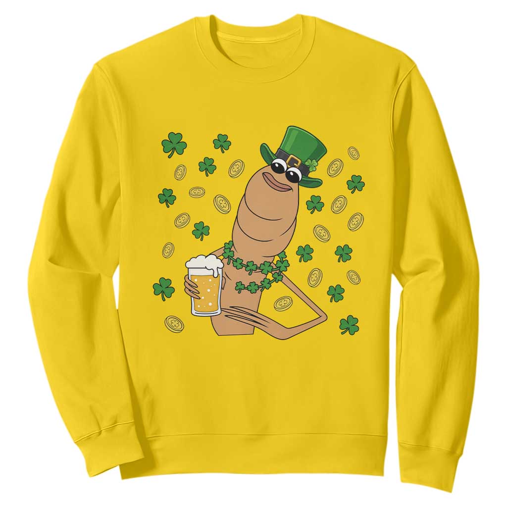 Marcus The Worm St Patricks Day Sweatshirt Funny Drinking Irish Beer Ireland TS14 Daisy Print Your Wear