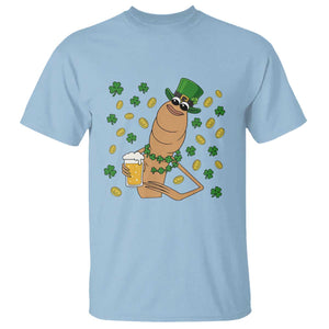 Marcus The Worm St Patricks Day T Shirt Funny Drinking Irish Beer Ireland TS14 Light Blue Print Your Wear