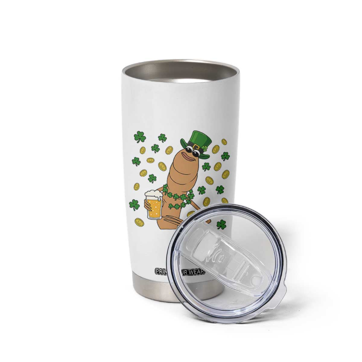 Marcus The Worm St Patricks Day Tumbler Cup Funny Drinking Irish Beer Ireland TS14 Print Your Wear