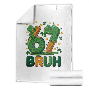 67 St Patricks Day Throw Blanket Funny Six Seven Bruh Meme TS14 White Print Your Wear