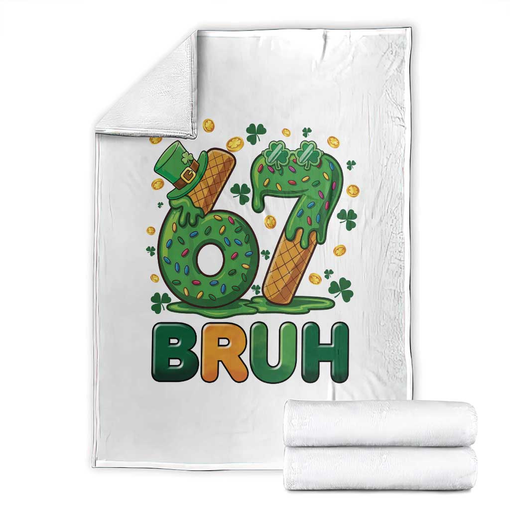 67 St Patricks Day Throw Blanket Funny Six Seven Bruh Meme TS14 White Print Your Wear