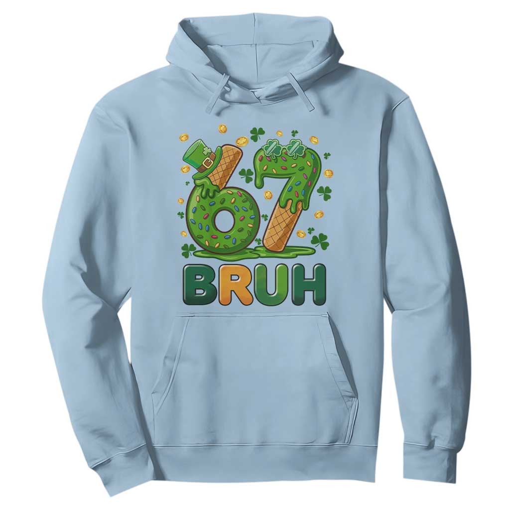 67 St Patricks Day Hoodie Funny Six Seven Bruh Meme TS14 Light Blue Print Your Wear