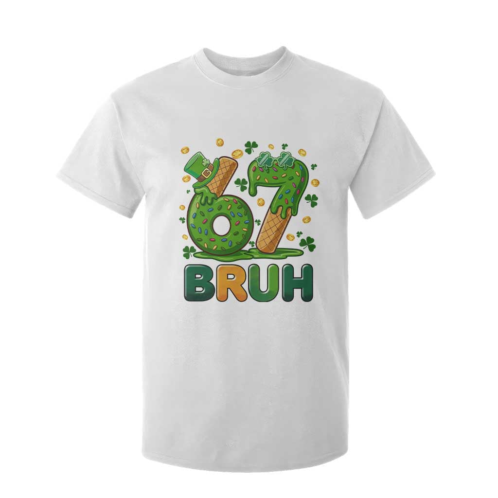67 St Patricks Day T Shirt For Kid Funny Six Seven Bruh Meme TS14 White Print Your Wear