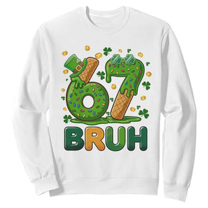 67 St Patricks Day Sweatshirt Funny Six Seven Bruh Meme TS14 White Print Your Wear