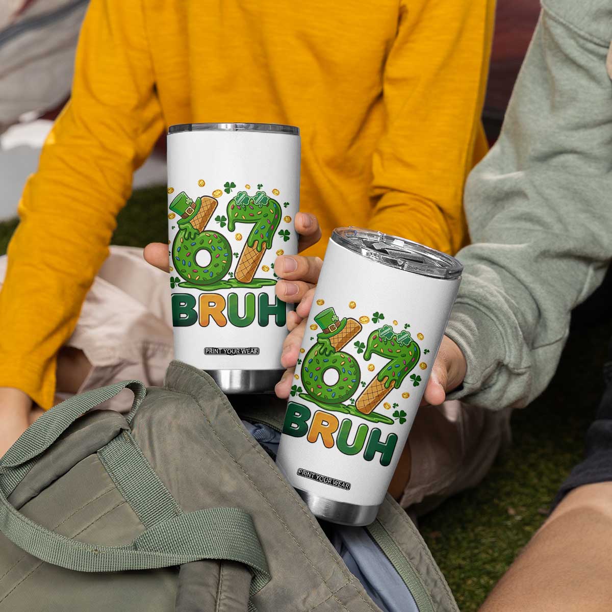 67 St Patricks Day Tumbler Cup Funny Six Seven Bruh Meme TS14 Print Your Wear