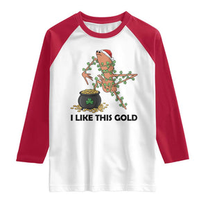 Marcus The Worm St Patricks Day Raglan Shirt I Like This Gold TS14 White Red Print Your Wear