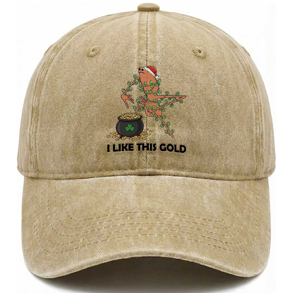 Marcus The Worm St Patricks Day Washed Cotton Baseball Cap I Like This Gold TS14 Washed Cap Universal Fit Khaki Print Your Wear