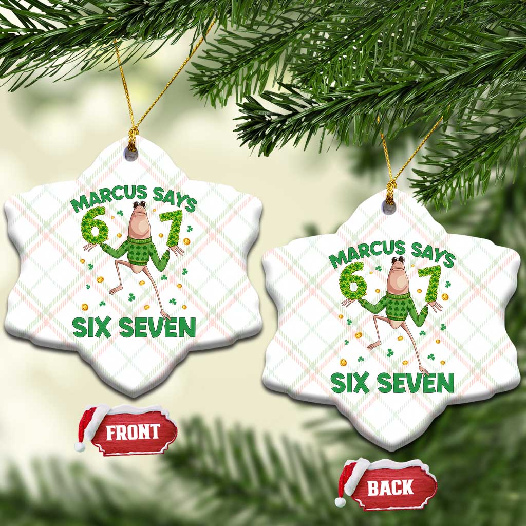 Marcus The Worm St Patricks Day Ceramic Ornament Funny 67 Six Seven Hands Meme TS14 Print Your Wear